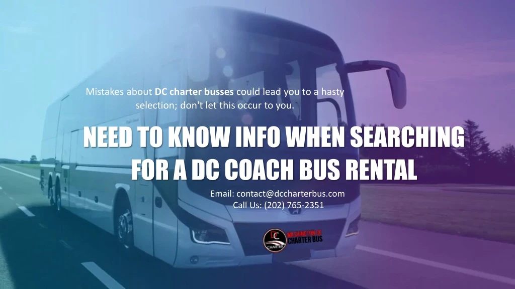 mistakes about dc charter busses could lead