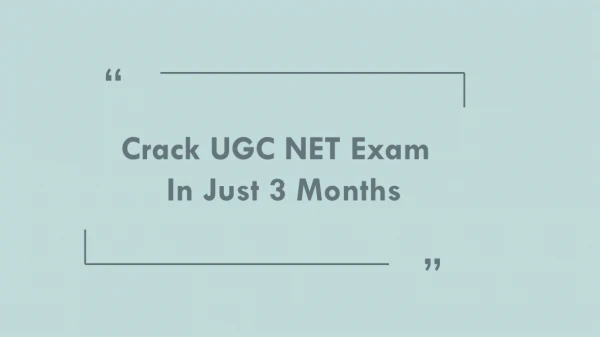 How To Crack UGC NET Exam In Just 3 Months??