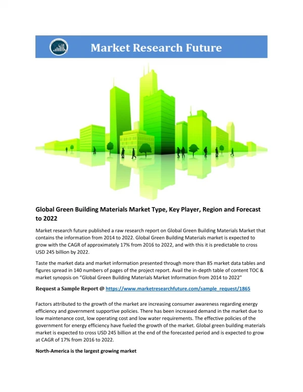 Green Building Materials Market Research Report - Forecast to 2022