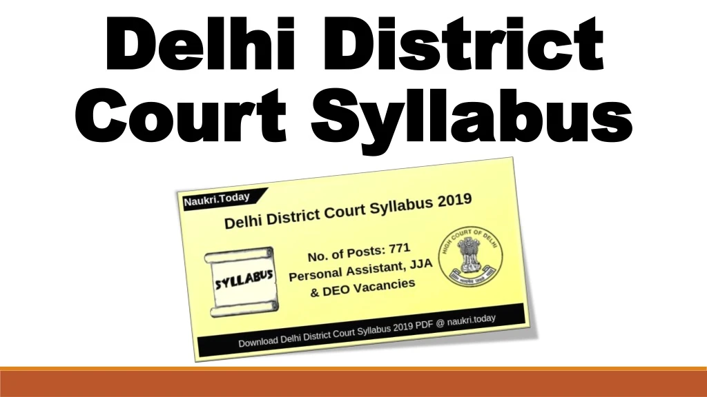 delhi district court syllabus