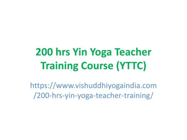 200 hrs Yin Yoga Teacher Training Course (YTTC)