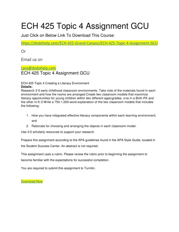 ech 425 topic 4 assignment gcu