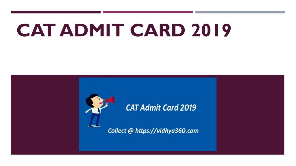 cat admit card 2019