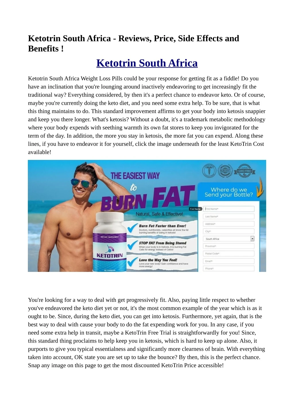 ketotrin south africa reviews price side effects