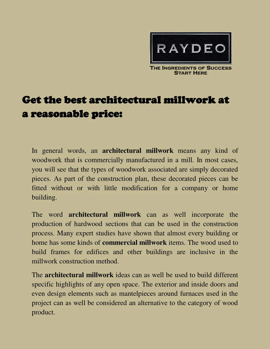 get the best architectural millwork