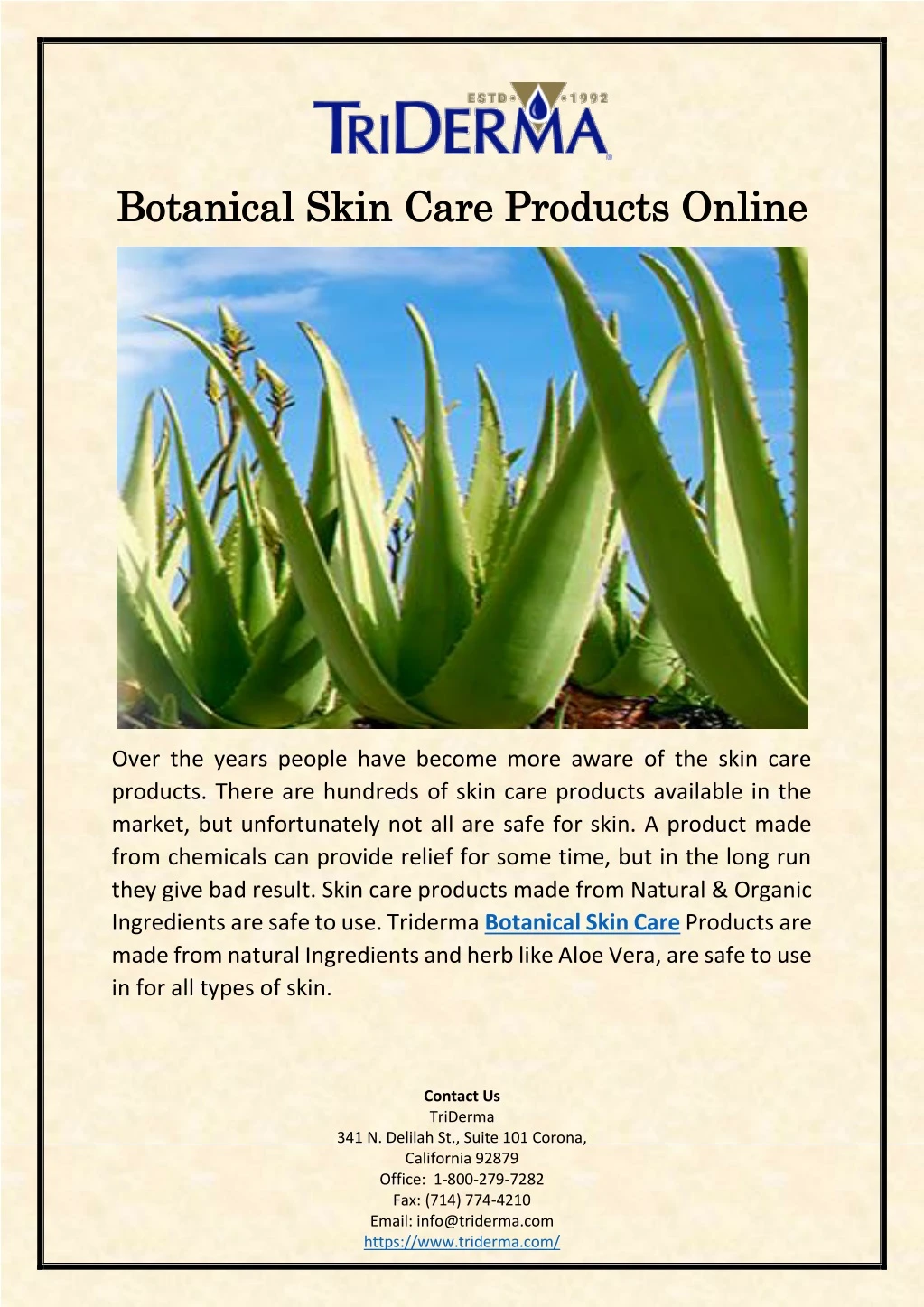botanical skin care products botanical skin care