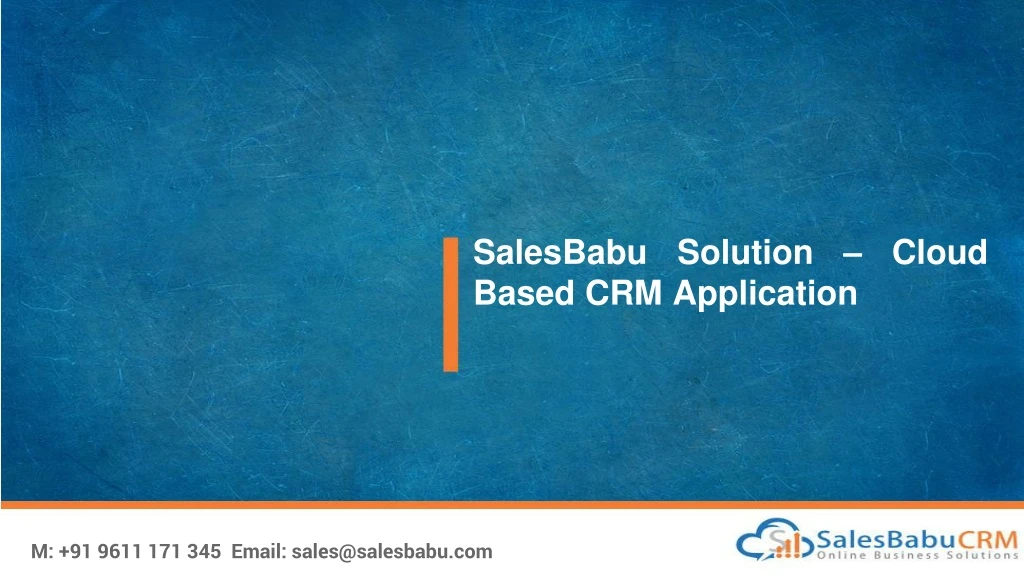 salesbabu solution cloud based crm application