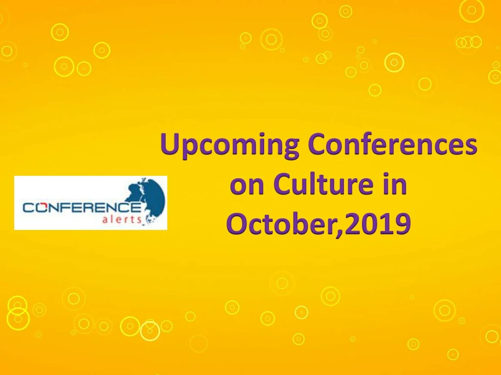 upcoming conferences on culture in october 2019