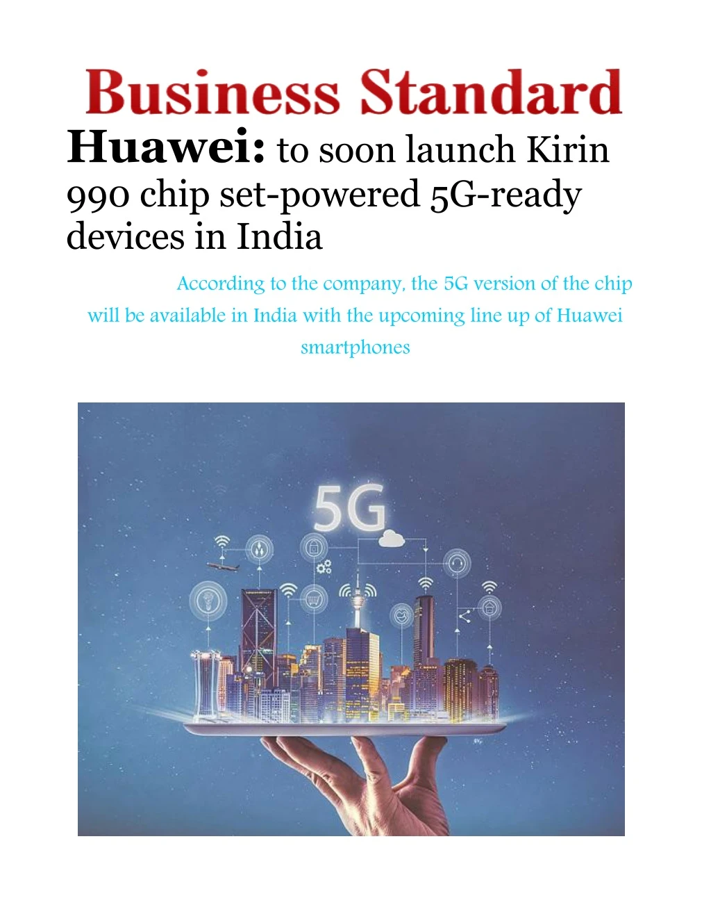 huawei to soon launch kirin 990 chip set powered