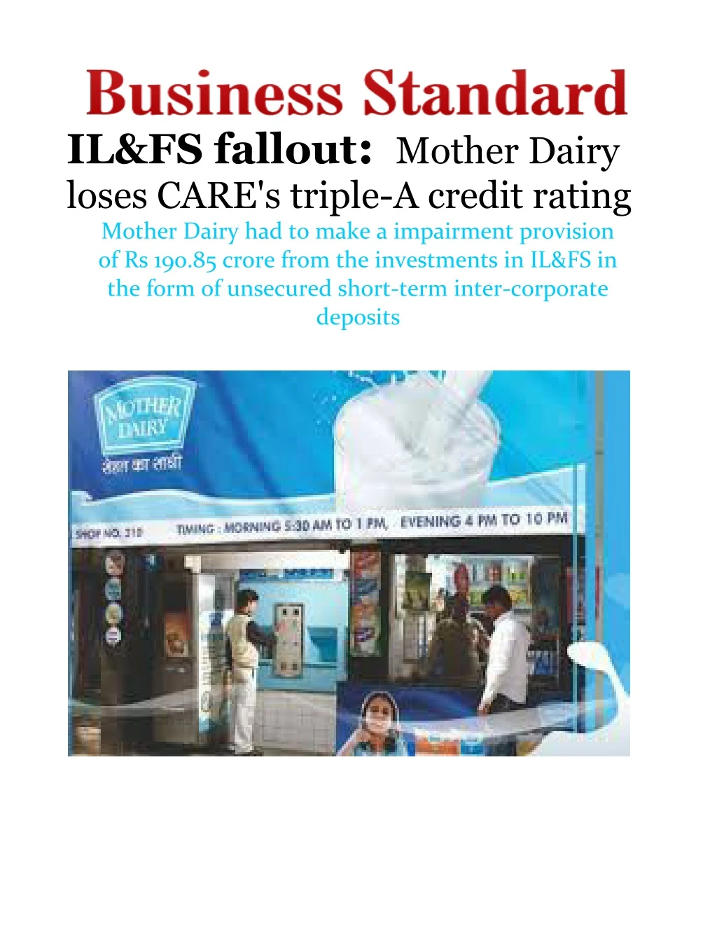 il fs fallout mother dairy loses care s triple
