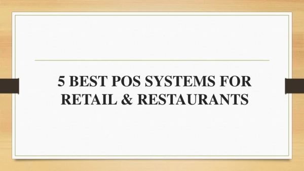 5 best pos systems for retail and restaurant business