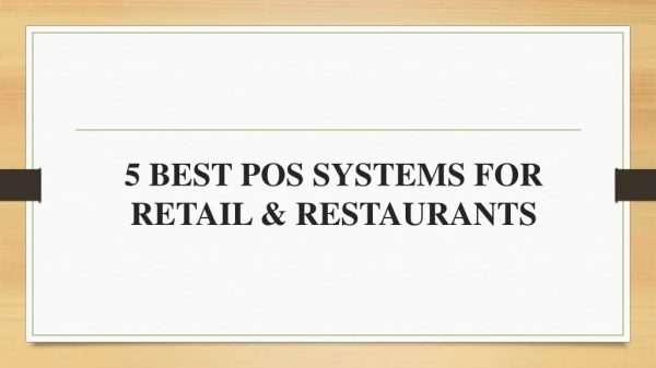 5 best pos systems for retail and restaurant