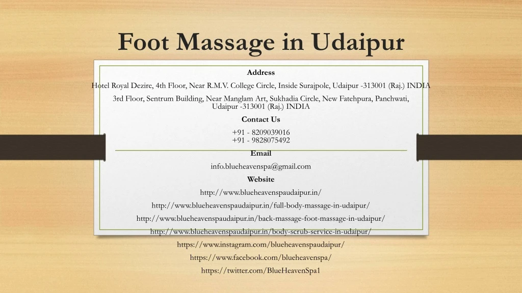 foot massage in udaipur