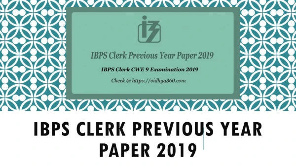 IBPS Clerk Previous Year Paper 2019 Pdf, ibps.in Solved Question Papers