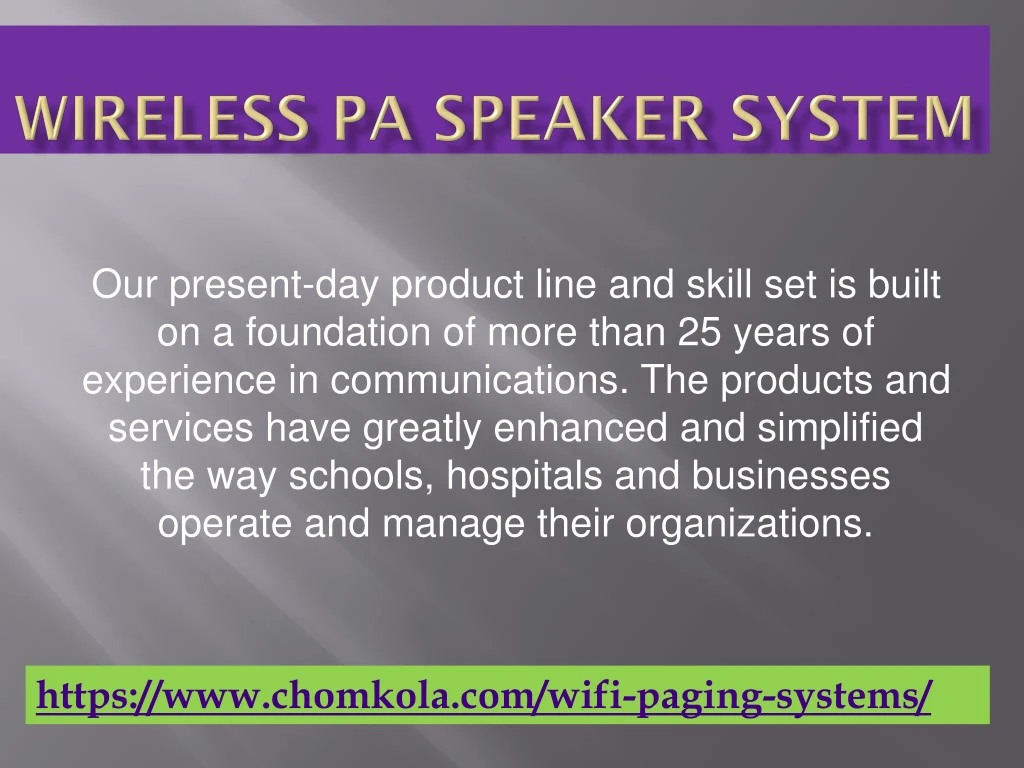 wireless pa speaker system