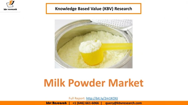 Milk Powder Market Size- KBV Research