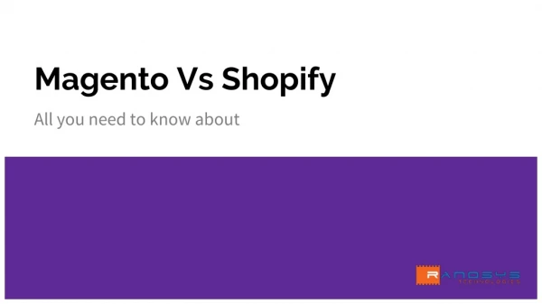 Magento Vs Shopify
