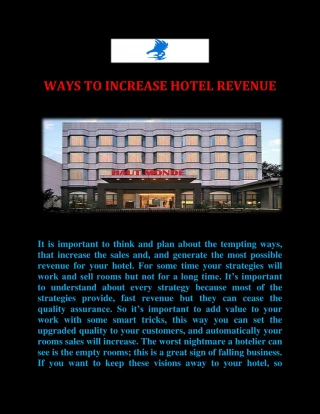 WAYS TO INCREASE HOTEL REVENUE - slide 1