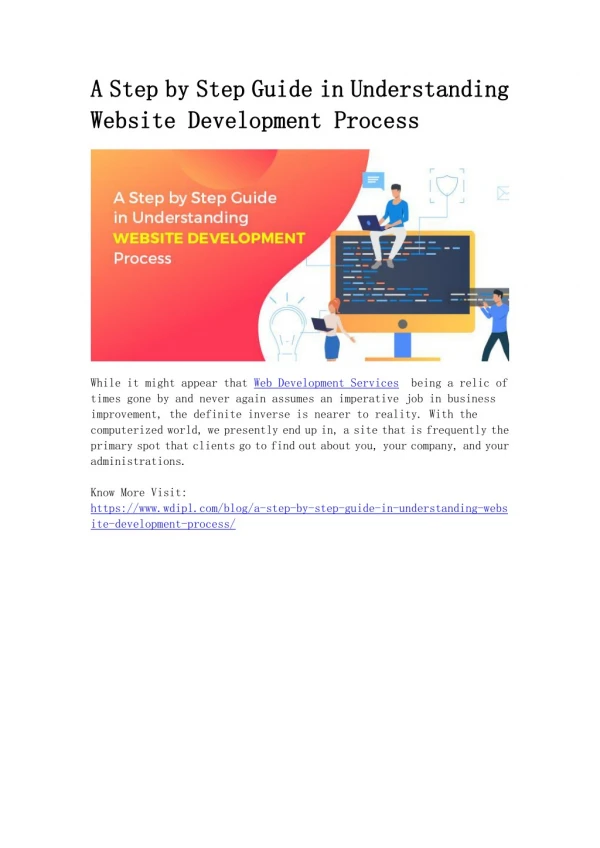 A Step by Step Guide in Understanding Website Development Process