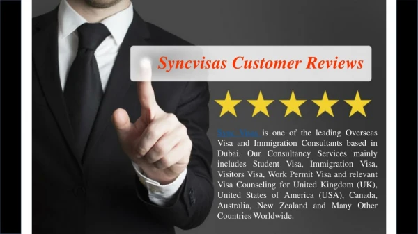Specialized in Immigration Services-syncvisas customer reviews