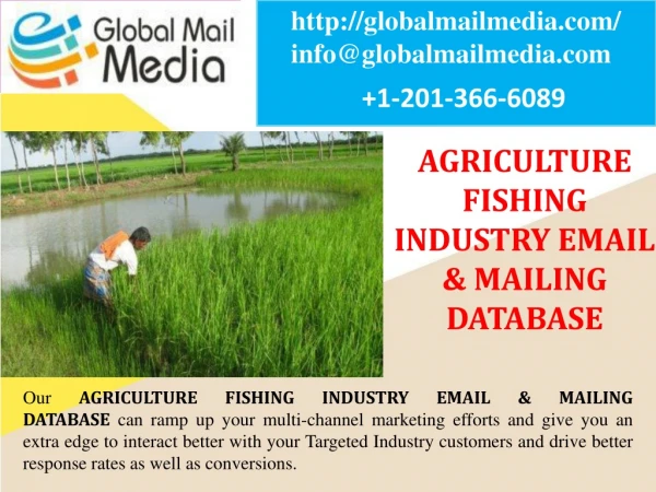 AGRICULTURE FISHING INDUSTRY EMAIL & MAILING DATABASE