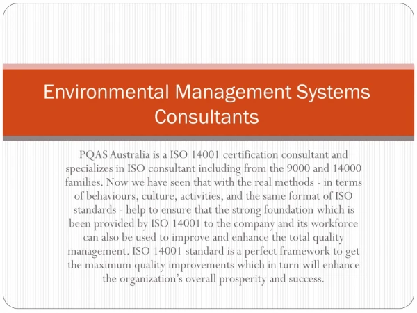 ISO 14001 Certification Consultants