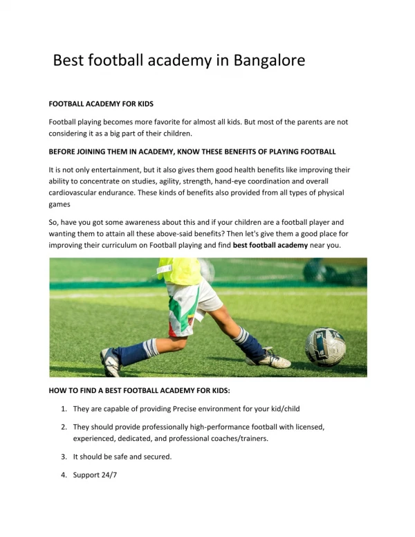 Best Football Academy in Bangalore - Stadiumsoccer