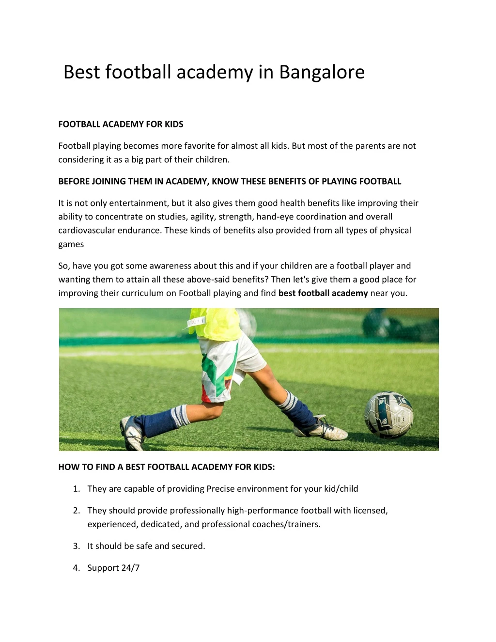 best football academy in bangalore