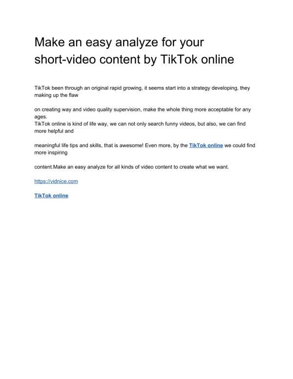 Make an easy analyze for your short-video content by TikTok online