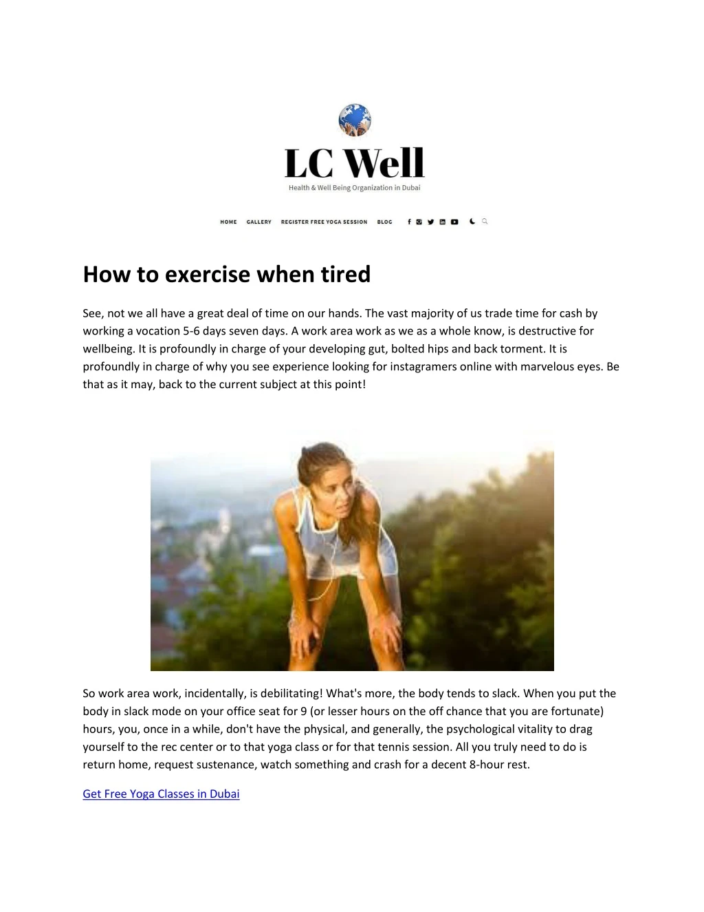 how to exercise when tired