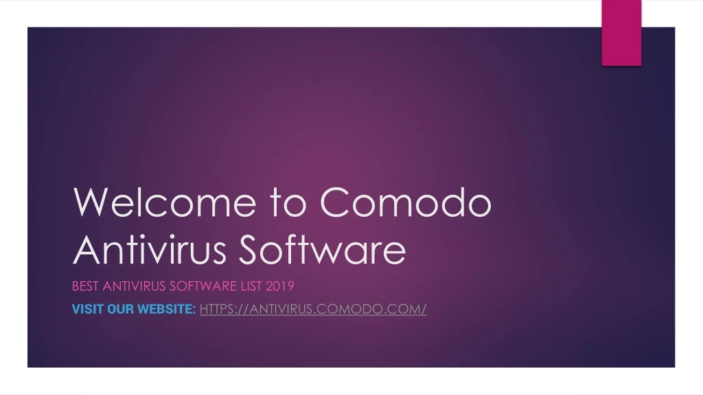 welcome to comodo antivirus software