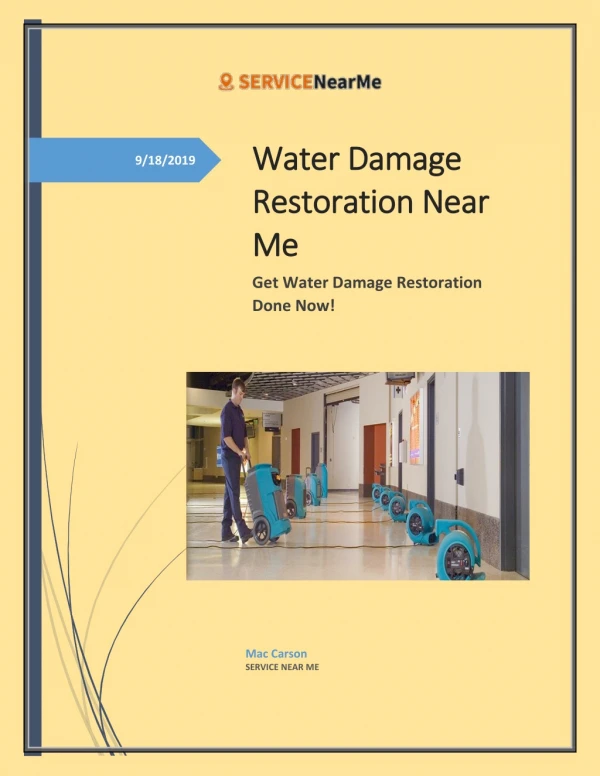 Water Damage Restoration Near Me For Damage Recovery