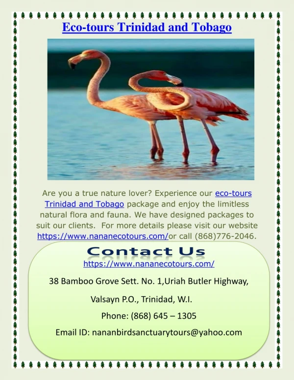 eco-tours Trinidad and Tobago