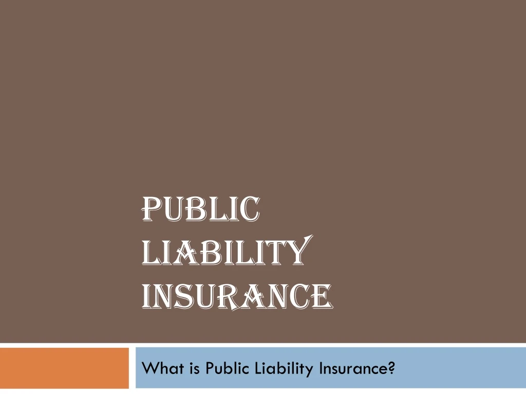 public liability insurance