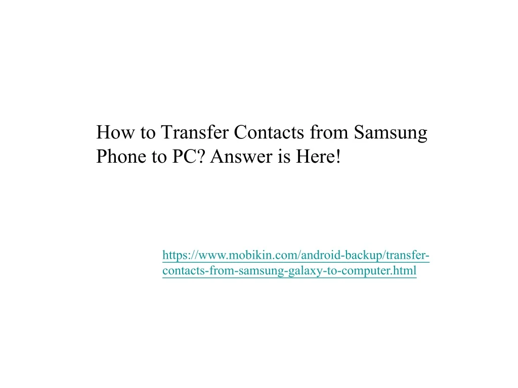 how to transfer contacts from samsung phone