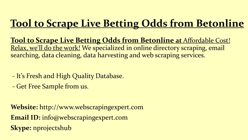 tool to scrape live betting odds from betonline