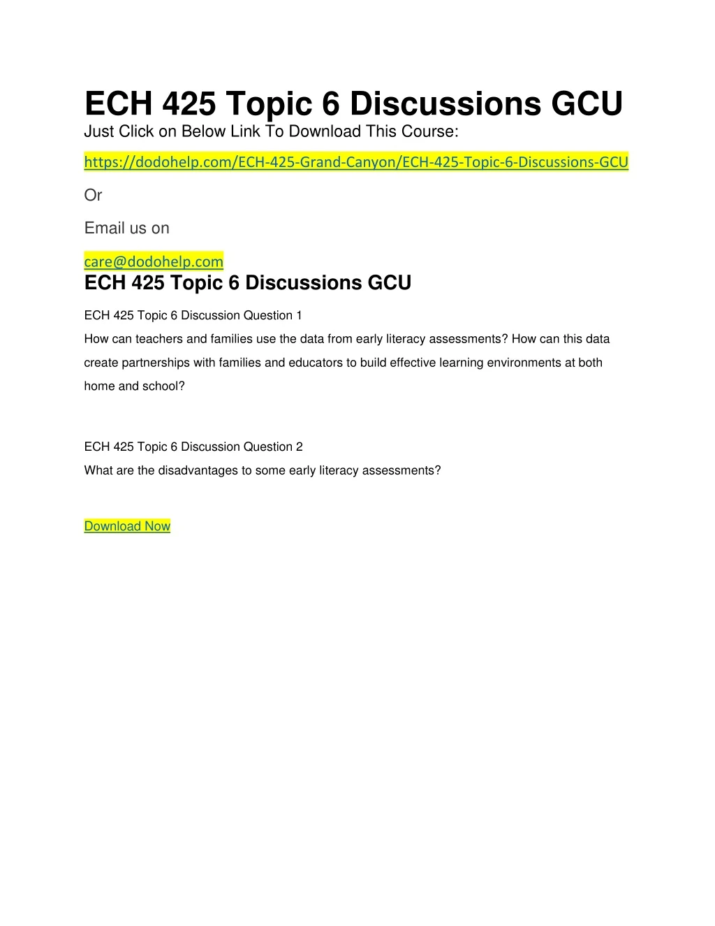 ech 425 topic 6 discussions gcu just click