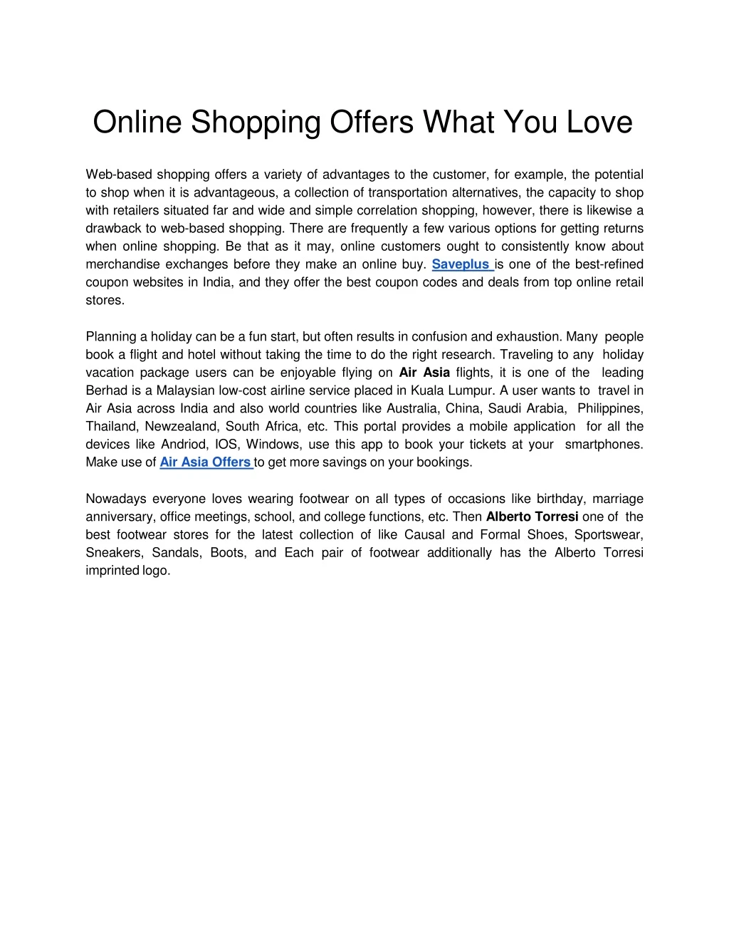 online shopping offers what you love