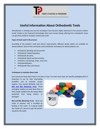 Useful Information About Orthodontic Tools - slide 1