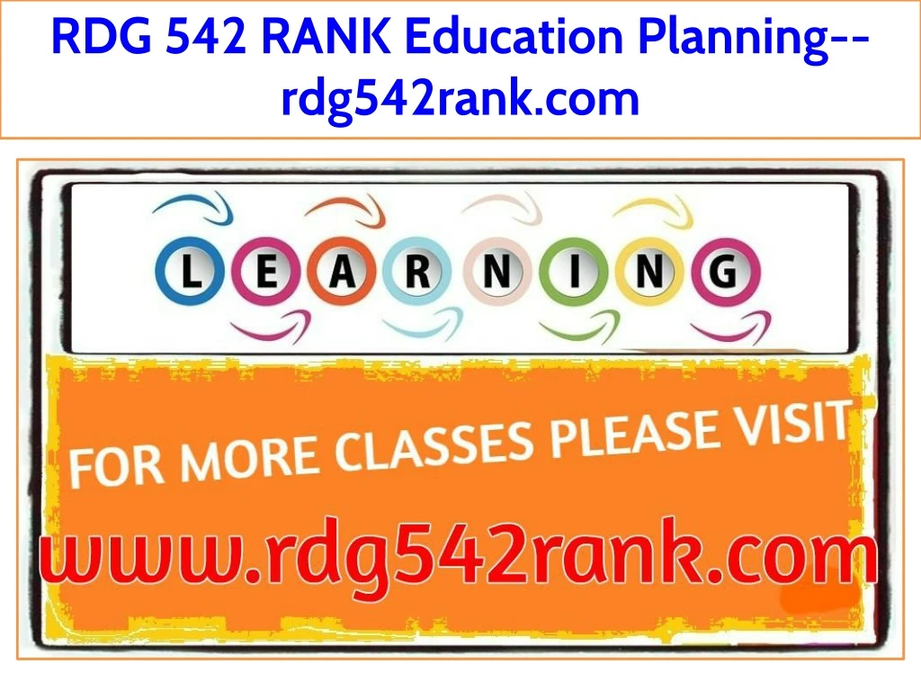 rdg 542 rank education planning rdg542rank com