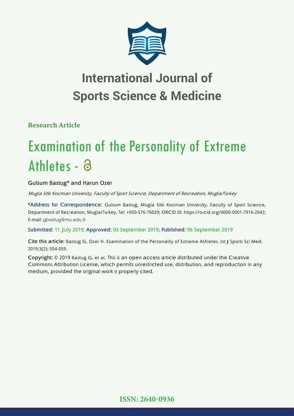 international journal of sports science medicine