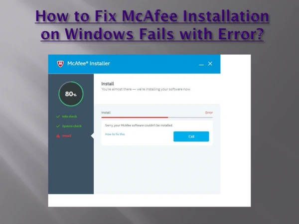 how to fix mcafee installation on windows fails with error