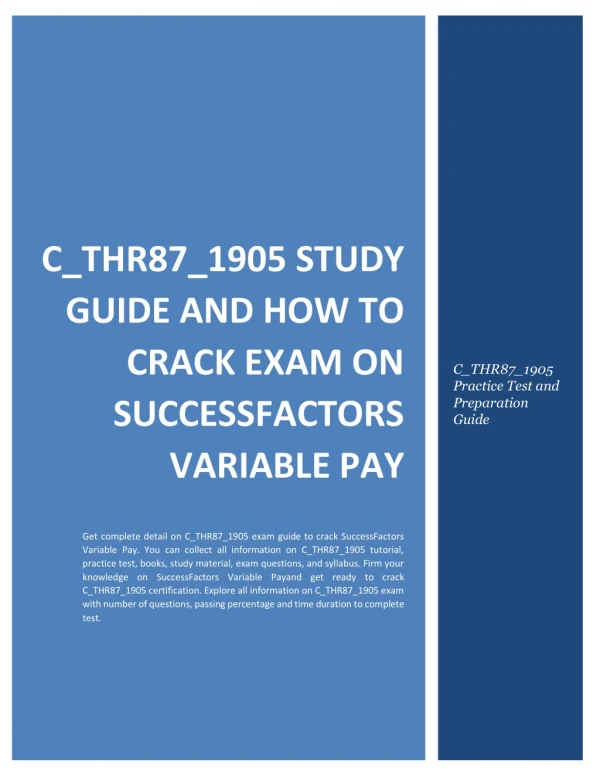 C_THR87_1905 Study Guide and How to Crack Exam on SuccessFactors Variable Pay