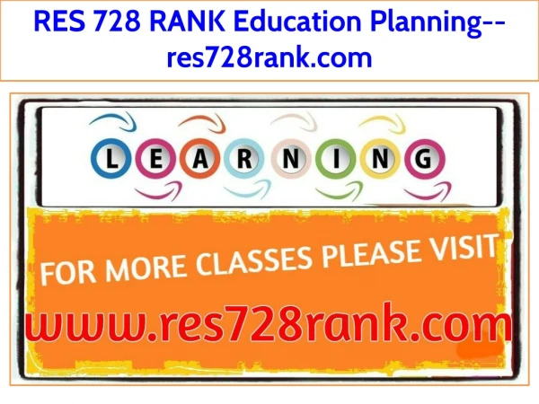 RES 728 RANK Education Planning--res728rank.com