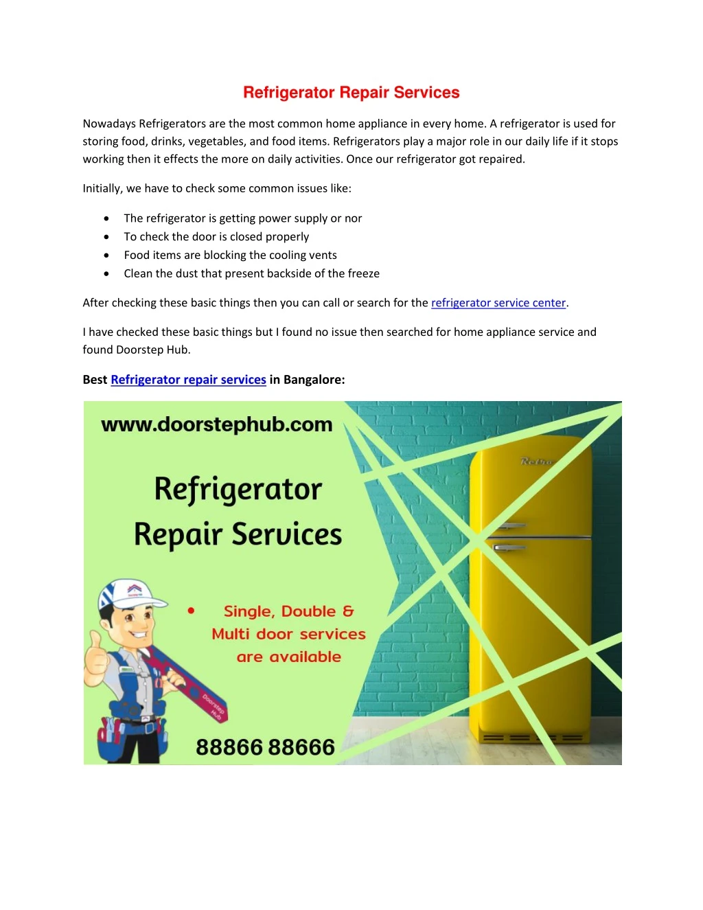 refrigerator repair services