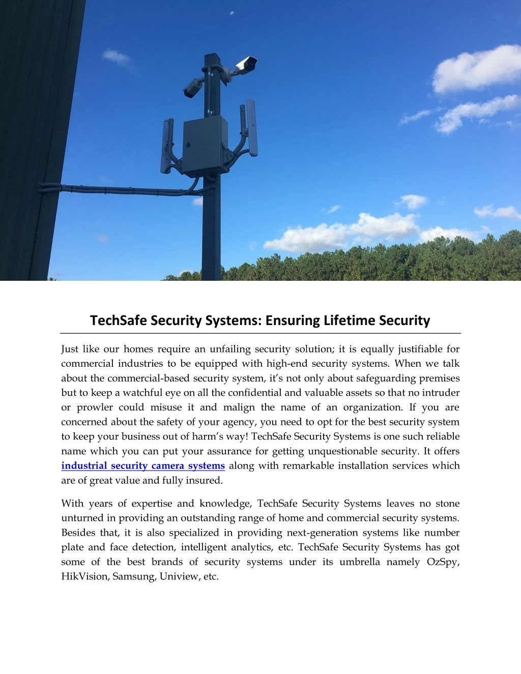 techsafe security systems ensuring lifetime