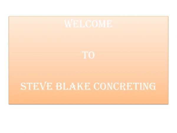 Steve Blake Concreting