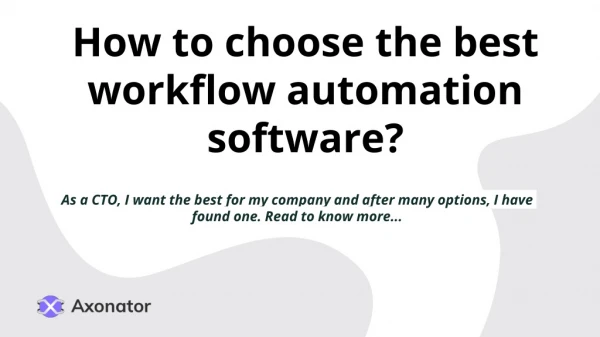 how to choose the best workflow automation software