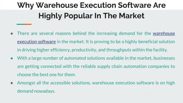 Why Warehouse Execution Software Are Highly Popular In The Market