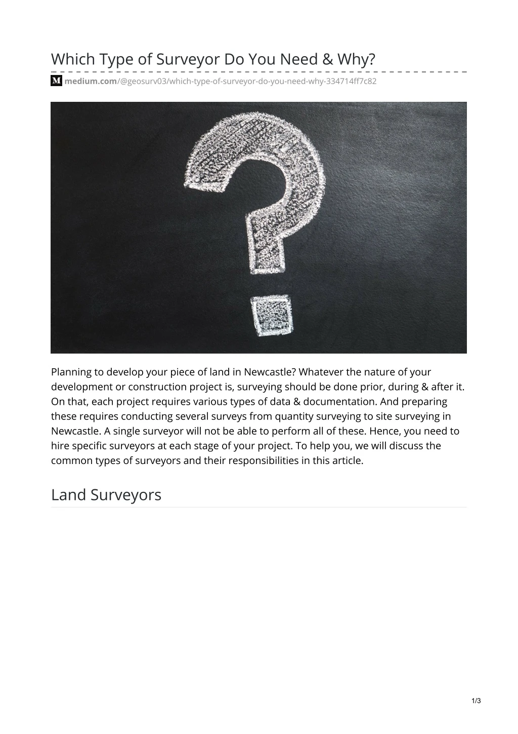 which type of surveyor do you need why